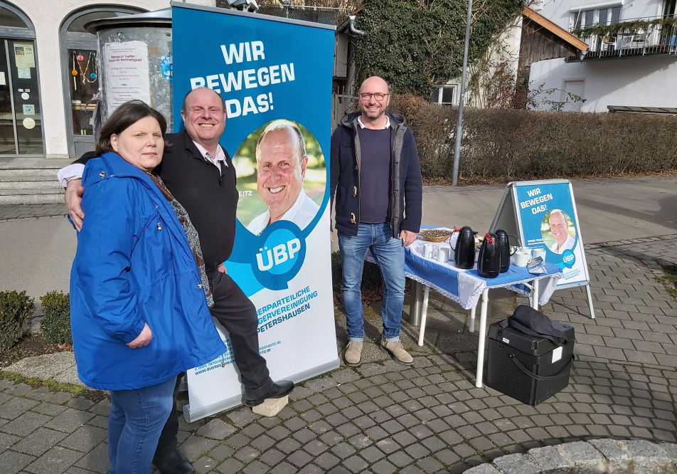 Unterschriftenparty, Bürgermeisterkandidat G.F. Seitz, Petershausen